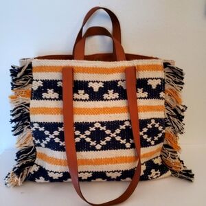 Universal Threads Bohemian Handwoven Aztec Fringe Shoulder/Tote Bag.